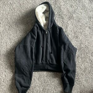 Cropped Fleece Hollister Zip Up Jacket